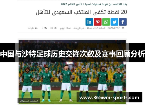 中国与沙特足球历史交锋次数及赛事回顾分析